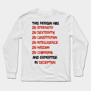 This Person Has Expertise in Deception - Dungeons&Dragons Long Sleeve T-Shirt